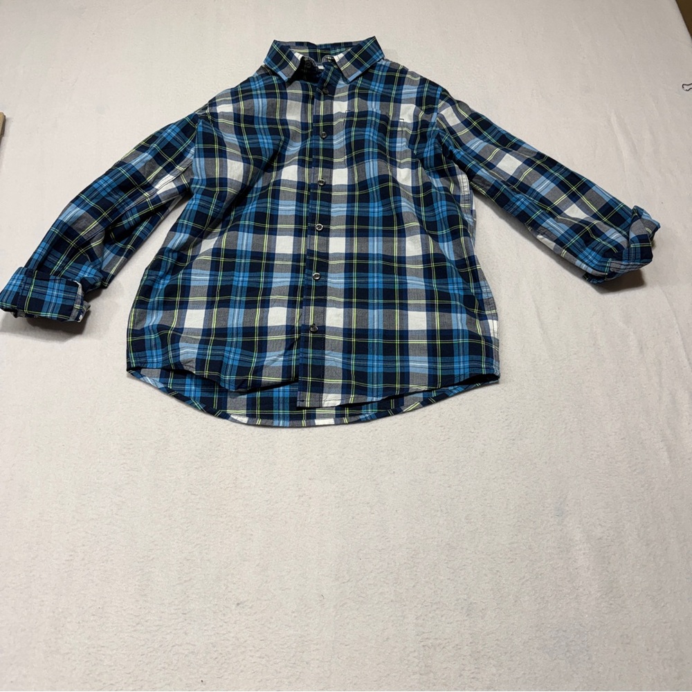 Place Blue and Black Plaid Button Down Shirt